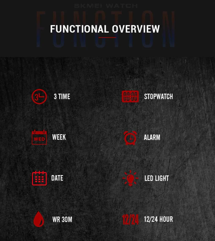 Original SKMEI - 3 Time - Water Resistant (30M) - Golden